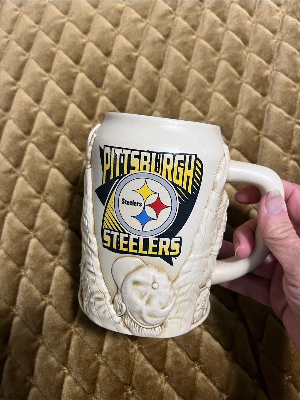 Official Vintage Cream Ceramic Beer Stein Mug